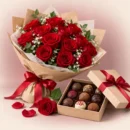 Valentine's Red Roses & Chocolates