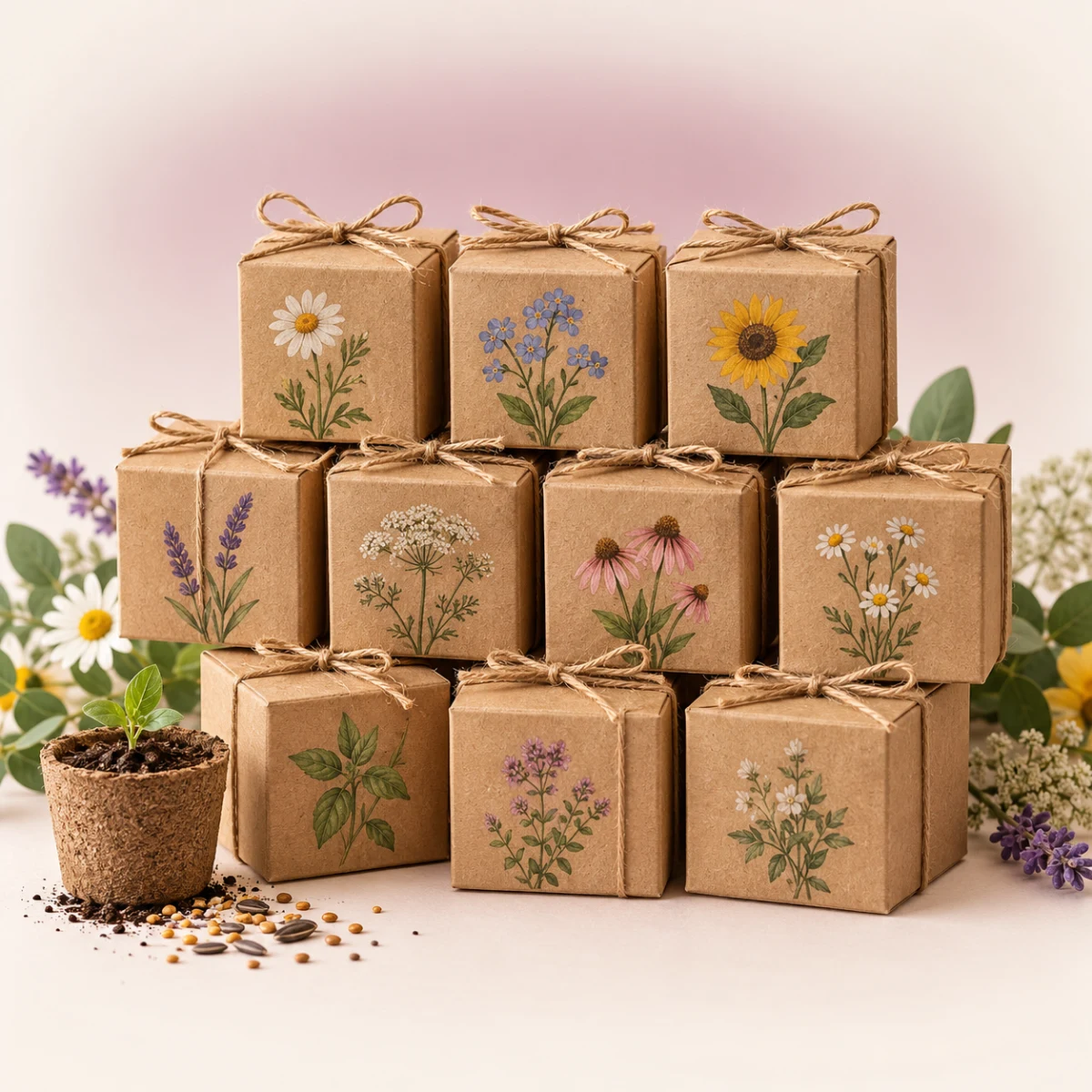 Eco Kraft Seed Favours – Set of 10