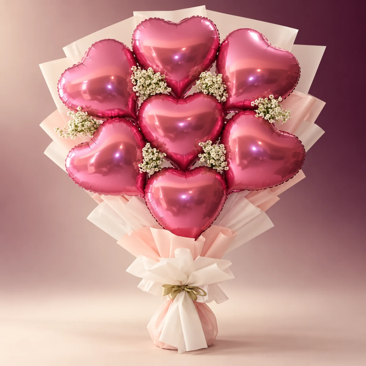 Pink Heart Balloon Bouquet