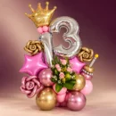 Number Balloon & Flower Arrangement